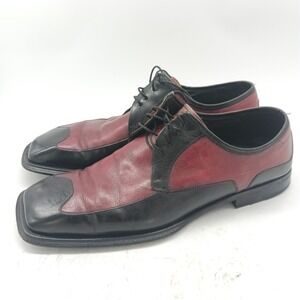 Mezlan Malta 249M Mens Black Burgundy Leather Square Toe Oxford Shoes 11.5 s8